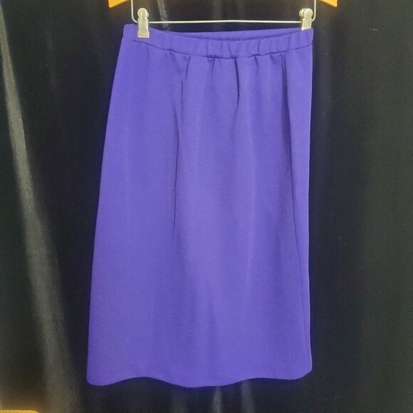 Vintage Devon IGLWU Union Made Indigo Purple Pencil Skirt Size 10 Midi Length - Picture 5 of 8
